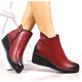 Rojo Botas con cuña insuladas de mujer Jezzi negro 1