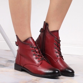 Botas de mujer con cordones y cremallera con aislamiento rojo Jezzi 2