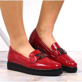 Mocasines de mujer lacados sobre plataforma roja Vinceza rojo 4
