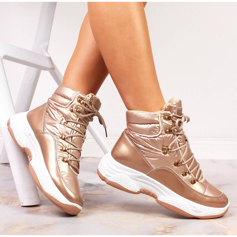 Deportivas altas aislantes mujer Vinceza dorado 1