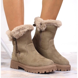 Botas de mujer Vinceza de ante con pelo beige 3
