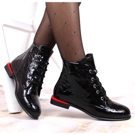 Botines de piel, lacados, con aislamiento negro Artiker 1