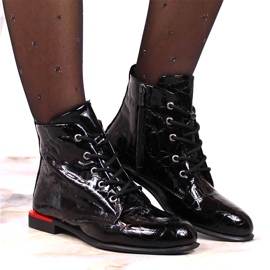Botines de piel, lacados, con aislamiento negro Artiker 2