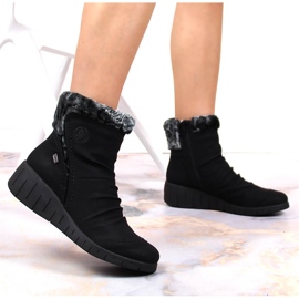 Negro Rieker Y1361-00 botas impermeables de invierno para mujer blanco 3