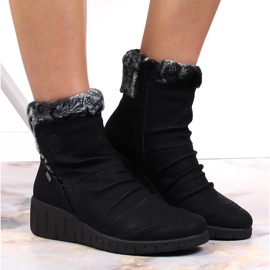 Negro Rieker Y1361-00 botas impermeables de invierno para mujer blanco 4