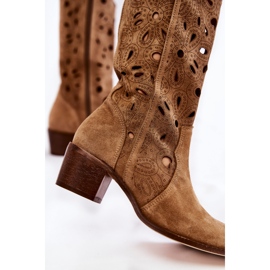 Botas Ante Calado Lewski Shoes 3170 Beige marrón 4