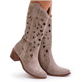 Botas Ante Calado Lewski Shoes 3170 Cappucino beige 8