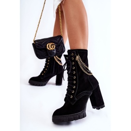 Botines de ante con cordones Lewski Shoes 3244 / G Negro 2