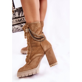 Botines De Ante Con Cordones Lewski Shoes 3244 / G Beige 4