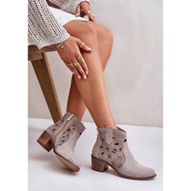 Botines Ante Calado Lewski Shoes 3170/2 Cappucino beige 2