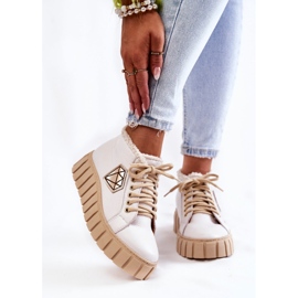 Zapatos Deportivos Cuero Atados Blanco Lewski Shoes 3252/N 1