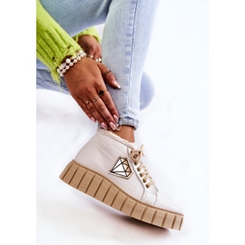 Zapatos Deportivos Cuero Atados Blanco Lewski Shoes 3252/N 4