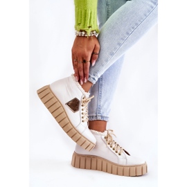 Zapatos Deportivos Cuero Atados Blanco Lewski Shoes 3252/N 2