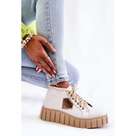 Zapatos Deportivos Cuero Atados Blanco Lewski Shoes 3252/N 3