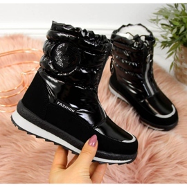 Botas de nieve impermeables Jr EVE323A negro blanco 1