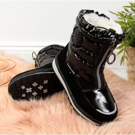 Botas de nieve impermeables Jr EVE323A negro blanco 3