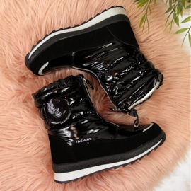 Botas de nieve impermeables Jr EVE323A negro blanco 4