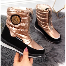 Botas de nieve impermeables Jr EVE323C dorado blanco 1