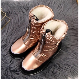Botas de nieve impermeables Jr EVE323C dorado blanco 2