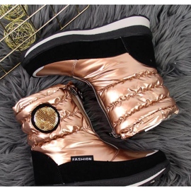 Botas de nieve impermeables Jr EVE323C dorado blanco 3