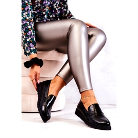 Mocasines con cuña de charol negro La.Fi 4