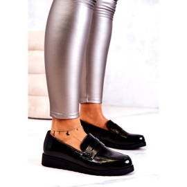 Mocasines con cuña de charol negro La.Fi 1