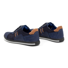 Polbut Zapato casual hombre 1801P azul marino nubuck/camel 4