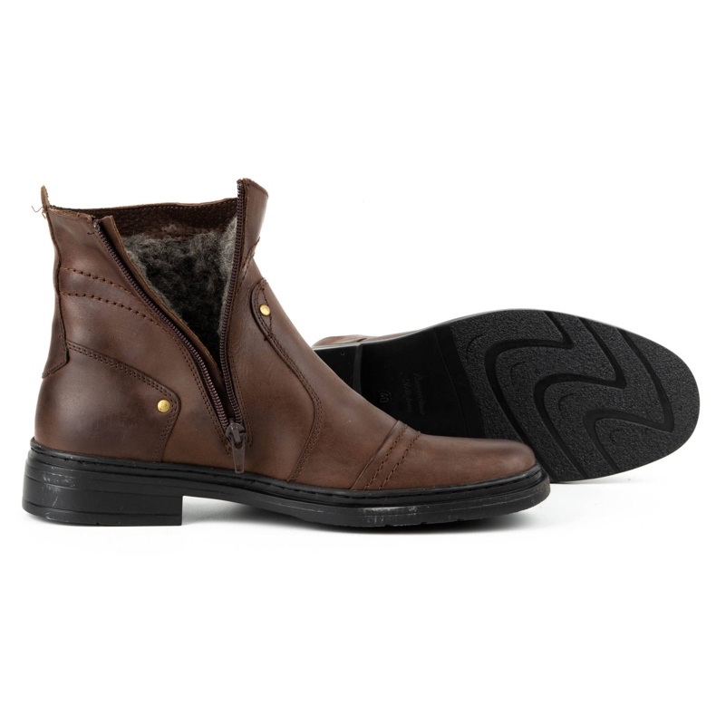Polbut Botas Chelsea de invierno con aislamiento para hombre 252 marrón 3