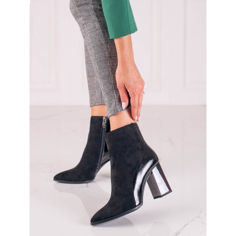 Botas de mujer Shelovet en un poste alto. negro 1 Botas de mujer Shelovet en un poste alto. negro 1