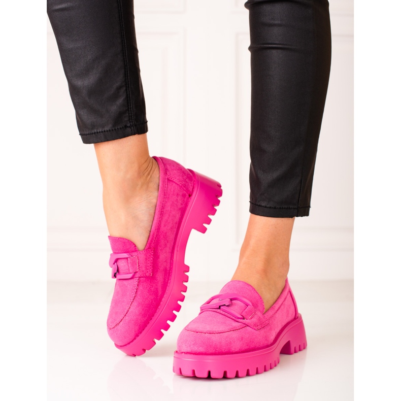 Mocasines rosas de mujer en la plataforma Shelovet 1