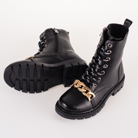 Botas negras niña con cadena Shelovet negro 2