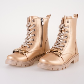 Botines niña dorados con cadena Shelovet 2