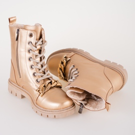 Botines niña dorados con cadena Shelovet 1