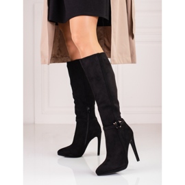 Botas de mujer con tacón de aguja negro Shelovet 2