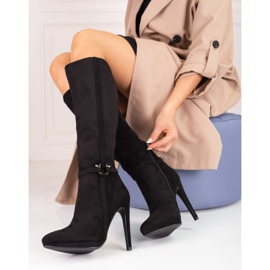 Botas de mujer con tacón de aguja negro Shelovet 1