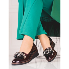W. Potocki Zapatos elegantes en la cuña Potocki. rojo 2