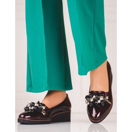 W. Potocki Zapatos elegantes en la cuña Potocki. rojo 1