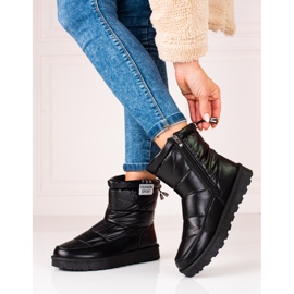 W. Potocki Botas de nieve Potocki para mujer con pala baja negras negro 2
