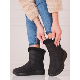 Botas de mujer Shelovet negras con aislamiento de pelo negro 1