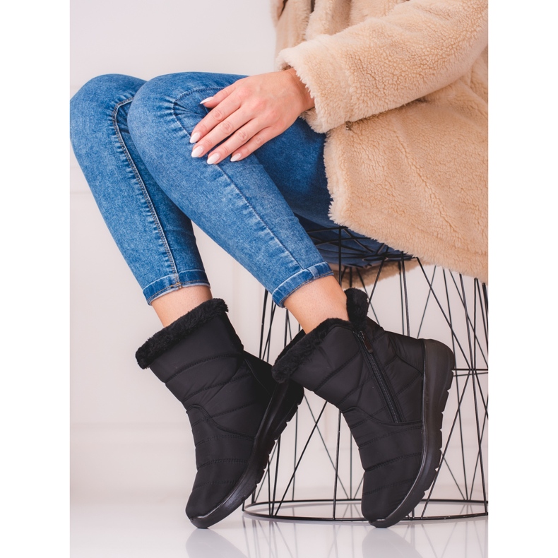 Botas de mujer Shelovet negras con aislamiento de pelo negro 2 Botas de mujer Shelovet negras con aislamiento de pelo negro 2