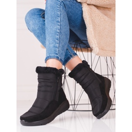 Botas Shelovet para mujer con aislamiento de piel negro 2