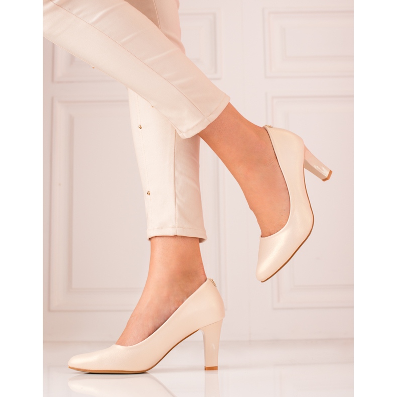 Zapatos de salón Shelovet champán clásicos beige 1 Zapatos de salón Shelovet champán clásicos beige 1