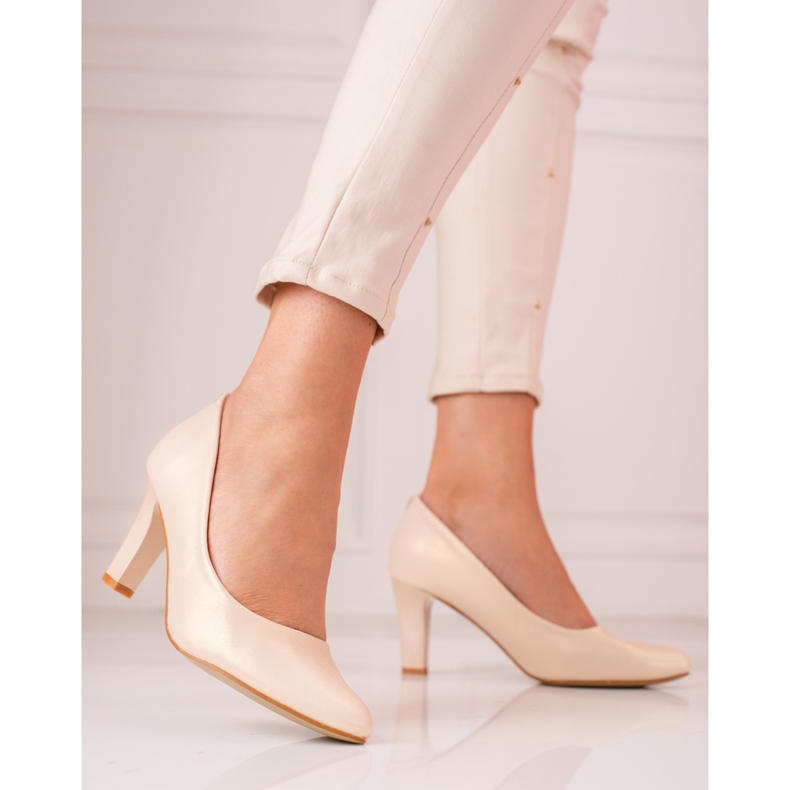 Zapatos de salón Shelovet champán clásicos beige 2 Zapatos de salón Shelovet champán clásicos beige 2
