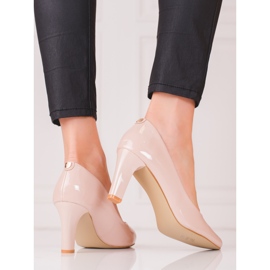 Zapatos de salón mujer Shelovet beige, lacados 1