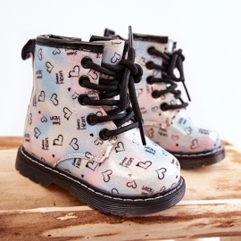 Botas Infantiles Glitter Con Estampado Reggie Multicolor plata 8