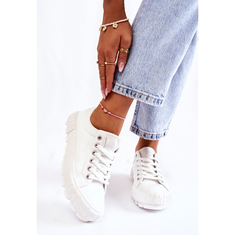 Zapatillas de cuero de moda Big Star KK274142 Blanco 1