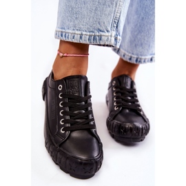 Zapatillas de cuero de moda Big Star KK274143 Negro 4