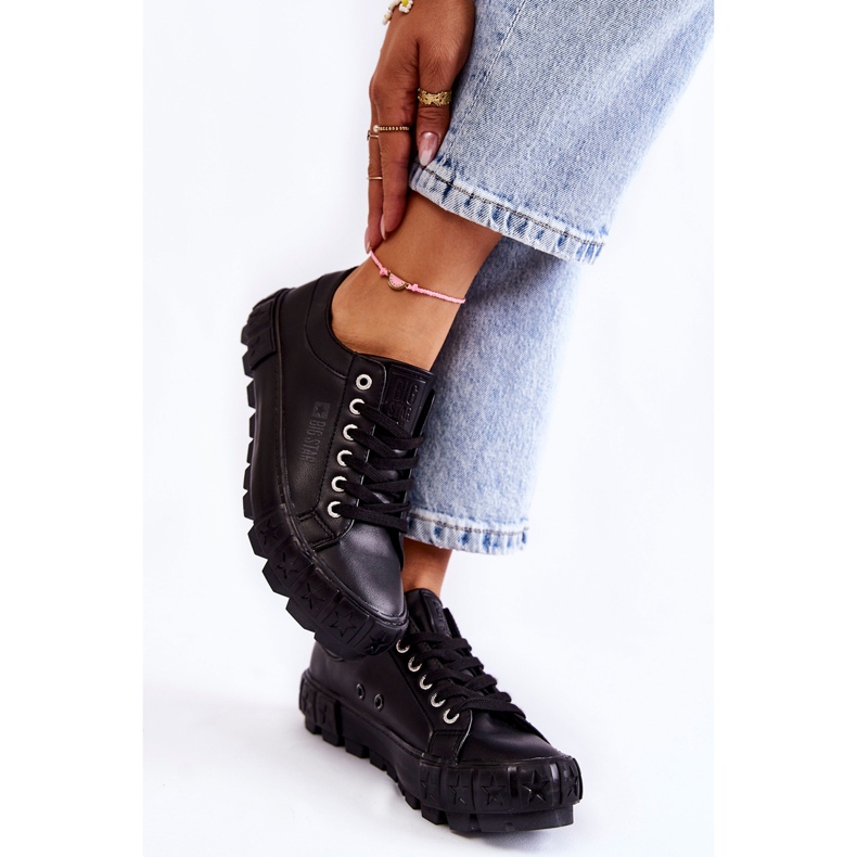 Zapatillas de cuero de moda Big Star KK274143 Negro 2