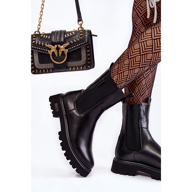 Botines sin cordones calentados altos Botas Jodhpur Big Star KK274500 Negro 2