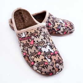 Pantuflas Caseras En Gatos Inblu GF-12-011 Beige marrón multicolor 5